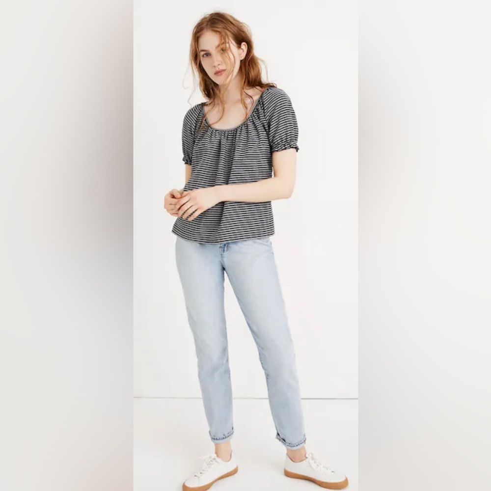 Madewell Texture & Thread Peasant Top in Stripe